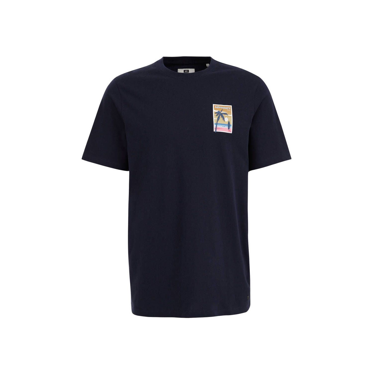WE Fashion regular fit T-shirt met printopdruk royal navy