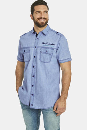 casual overhemd blauw