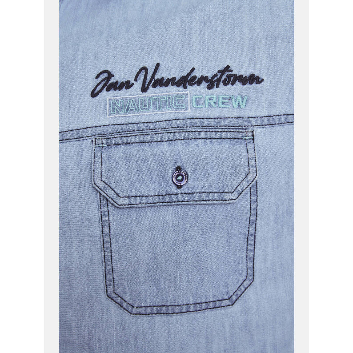 Jan Vanderstorm casual overhemd blauw