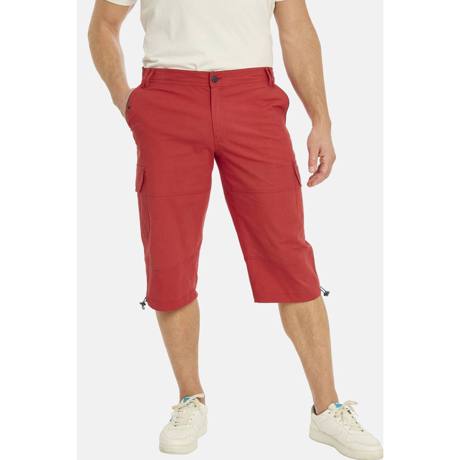 Jan Vanderstorm +FIT Collectie loose fit cargo short HELLFRIED Plus Size rood