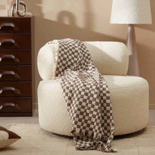 NOUS Living plaid Rassau (170x130 cm) - crème/bruin