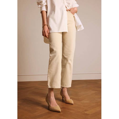 Manfield suède slingback pumps beige afbeelding