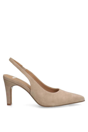 suède slingback pumps beige