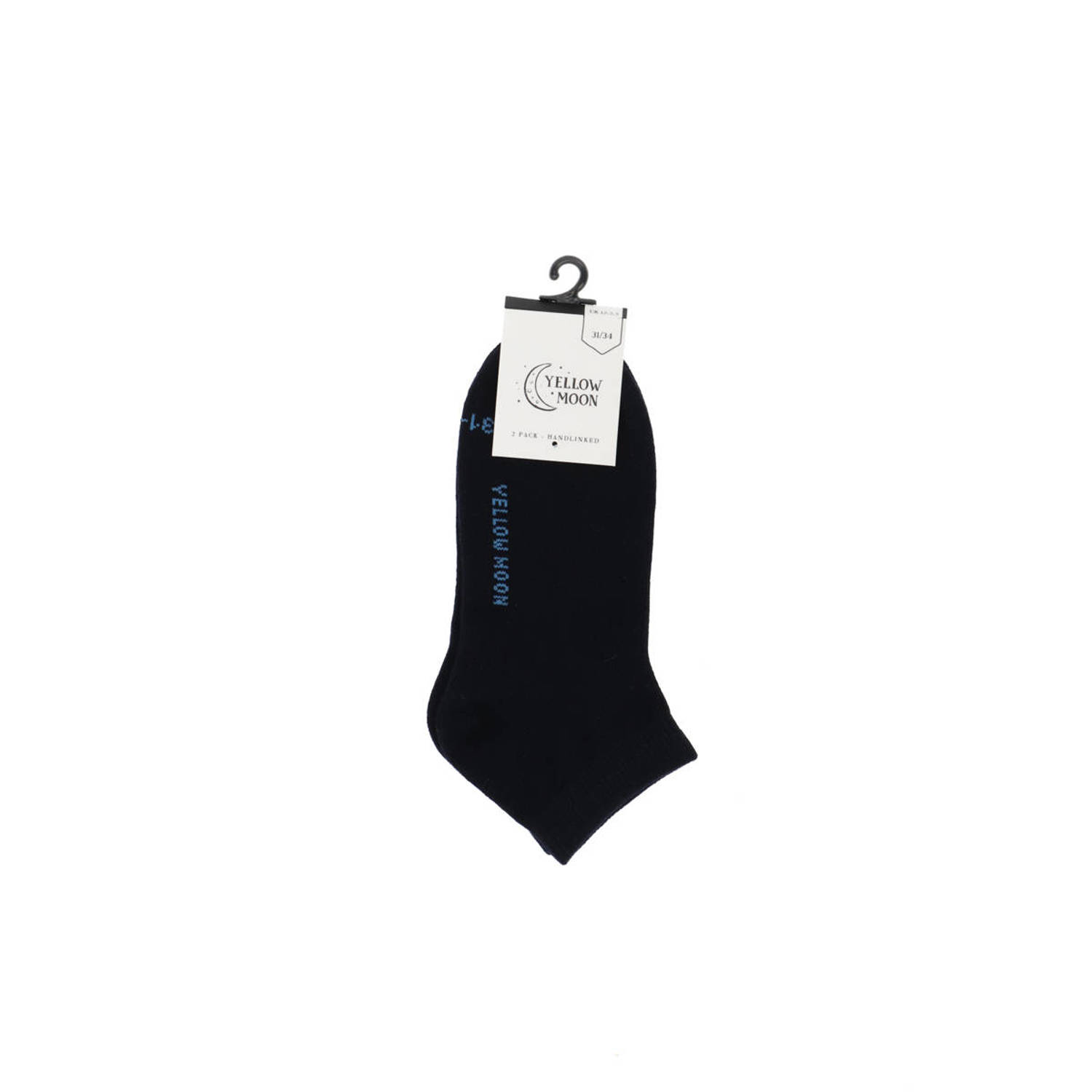 Yellow Moon sneakersokken set van 2 donkerblauw