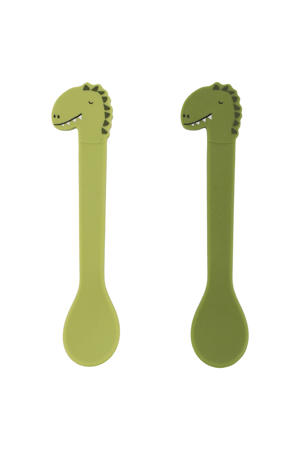 kinder lepel Mr. Dino - set van 2 groen