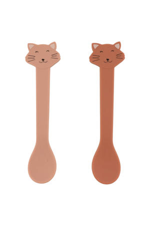 kinder lepel Mrs. Cat - set van 2 oudroze