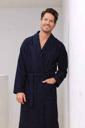 fluwelen badjas donkerblauw