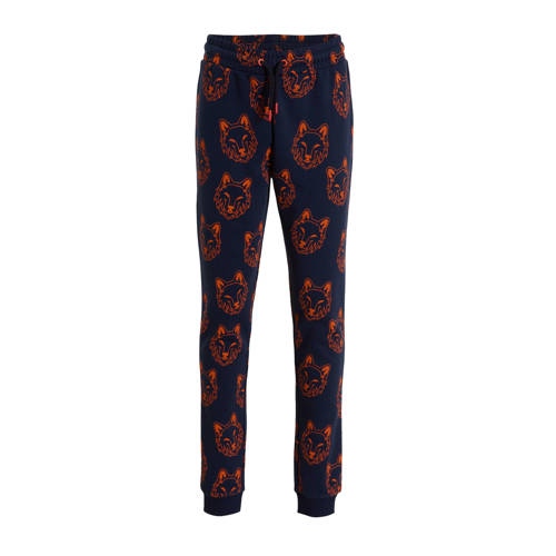 Orange Stars joggingbroek Roth met alloverprint donkerblauw afbeelding