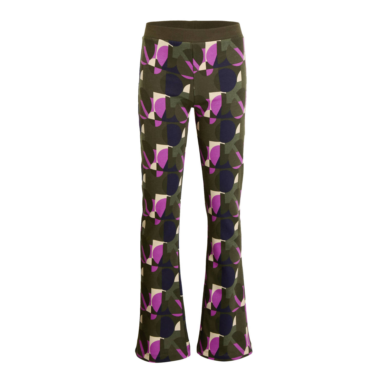 Orange Stars flared broek Rue met alloverprint donkergroen
