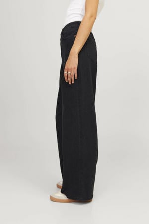 high waist wide leg jeans black denim