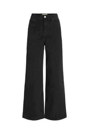 high waist wide leg jeans black denim