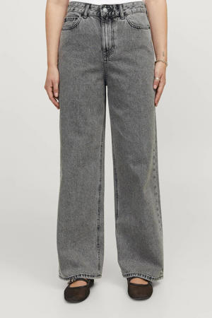 high waist wide leg jeans grey denim