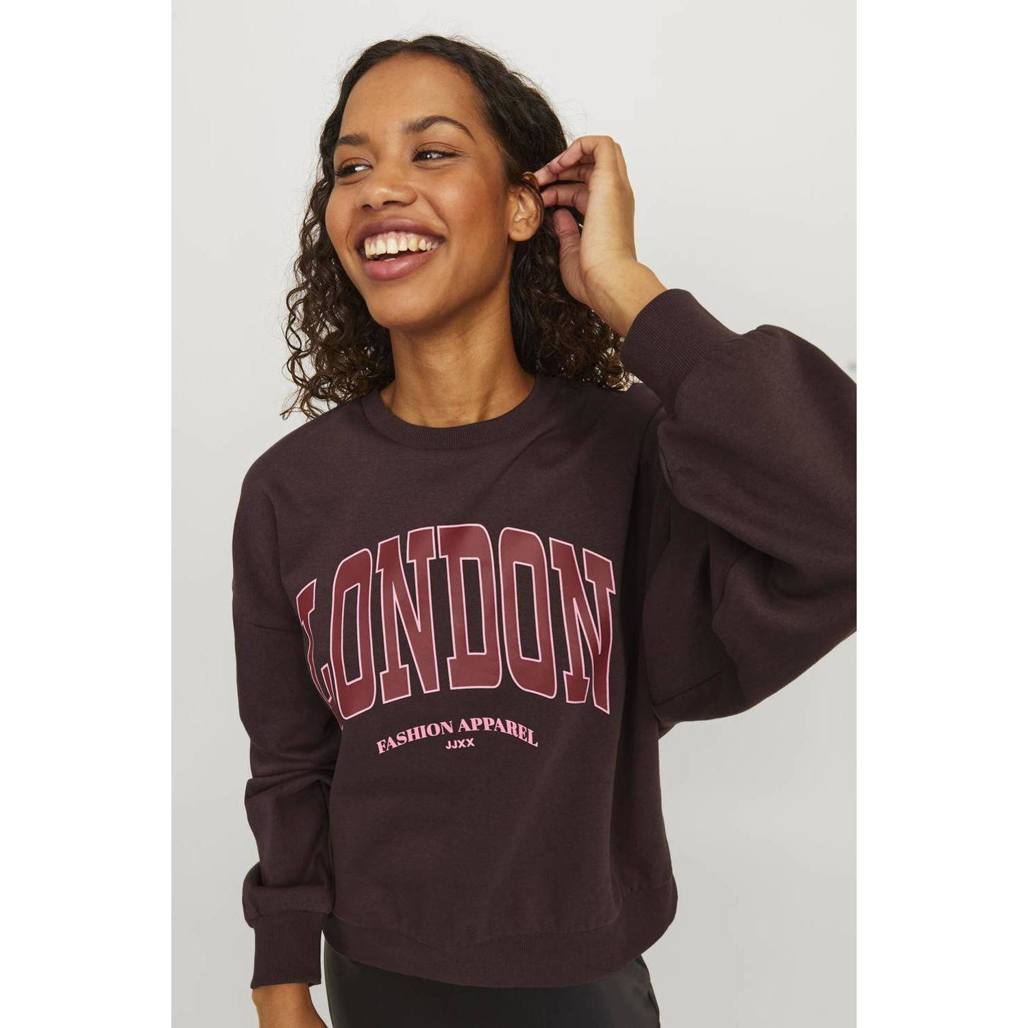 Jack & jones Merle RLX Ronde Hals Sweater Bruin Brown Dames
