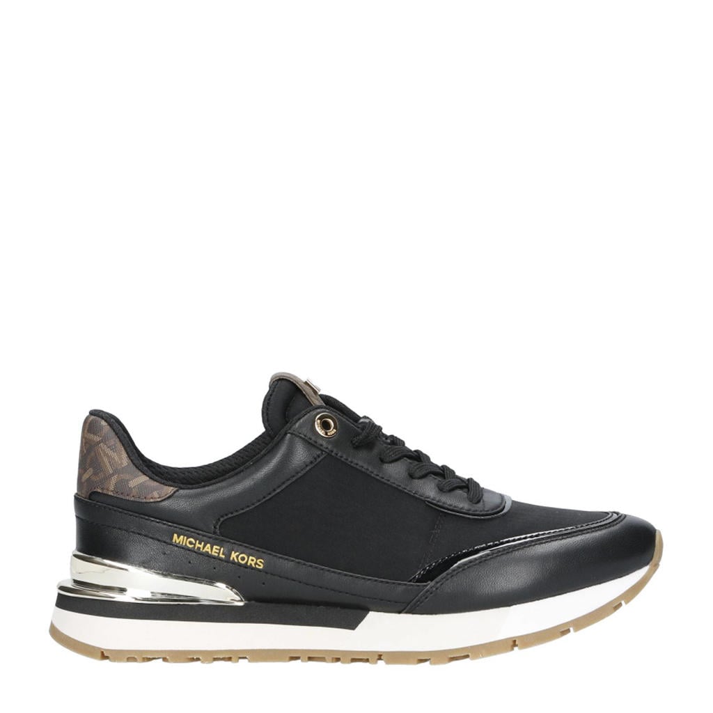 Zwarte dames Michael Kors Nova leren sneakers met veters