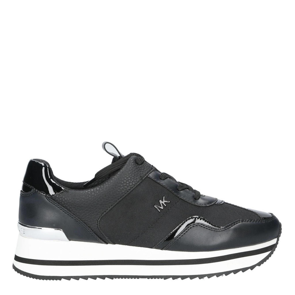 Zwarte dames Michael Kors sneakers van 89.4% pvc/9.6% polyester/1% pu met veters en all over print