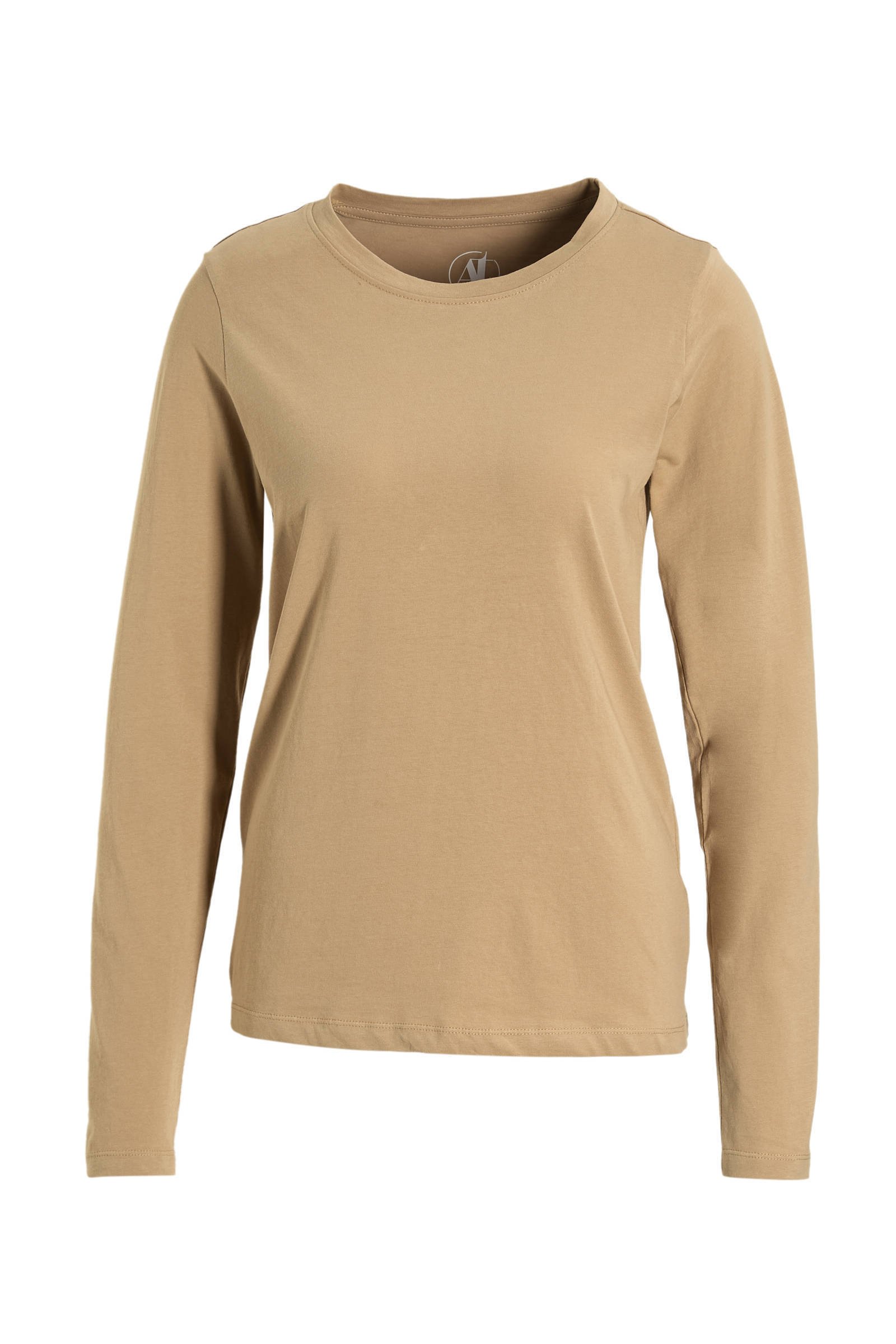 Beige shirt dames lange mouw sale