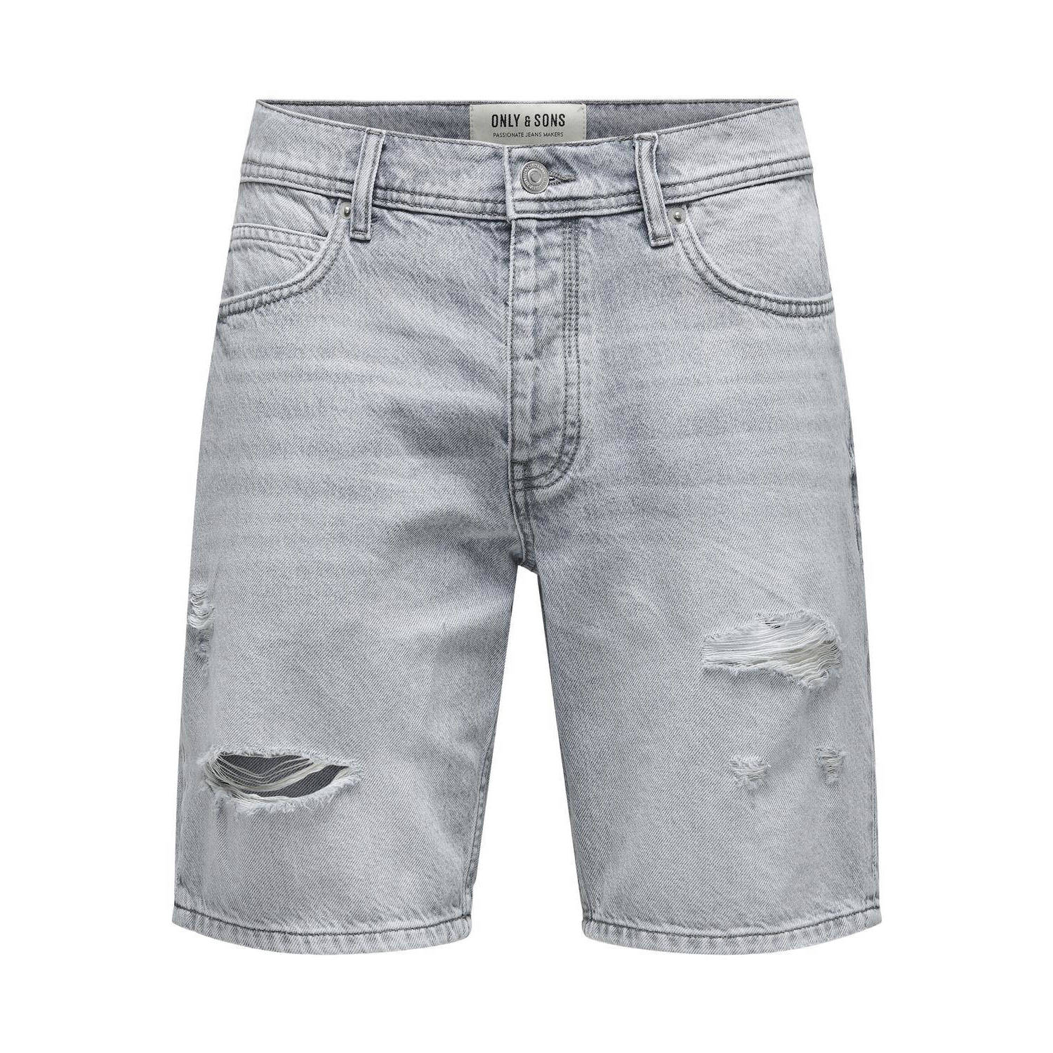 Only & Sons Korte regular fit jeans in destroyed-look model 'EDGE'