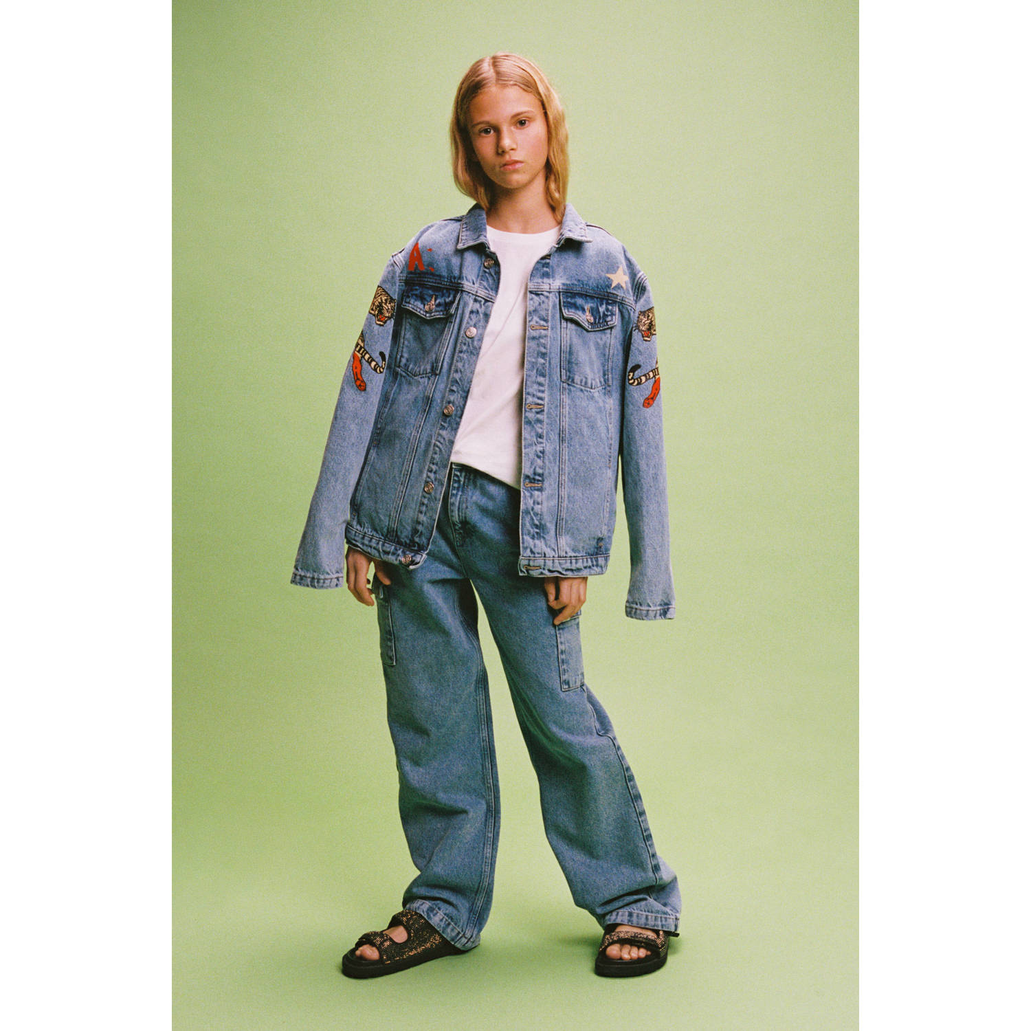 Alix the Label Alix Mini spijkerjas medium blue denim