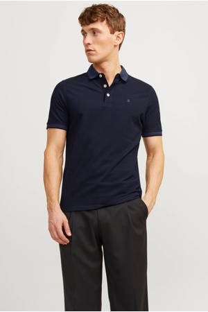 slim fit polo JJEPAULOS donkerblauw