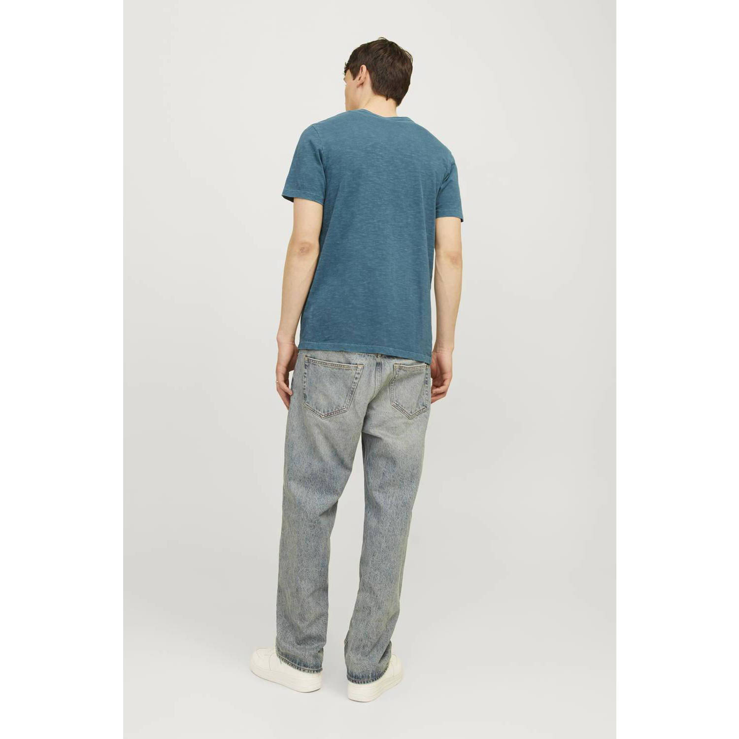 JACK & JONES ESSENTIALS gemêleerd regular fit T-shirt JJESPLIT