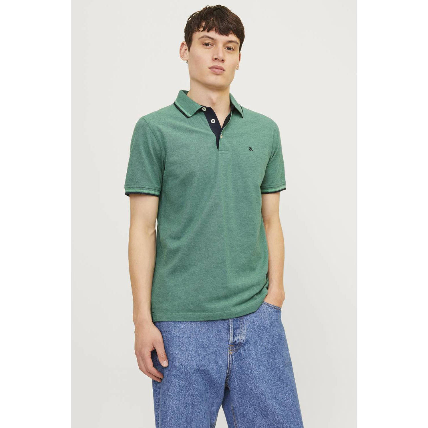 JACK & JONES ESSENTIALS slim fit polo JJEPAULOS met logo