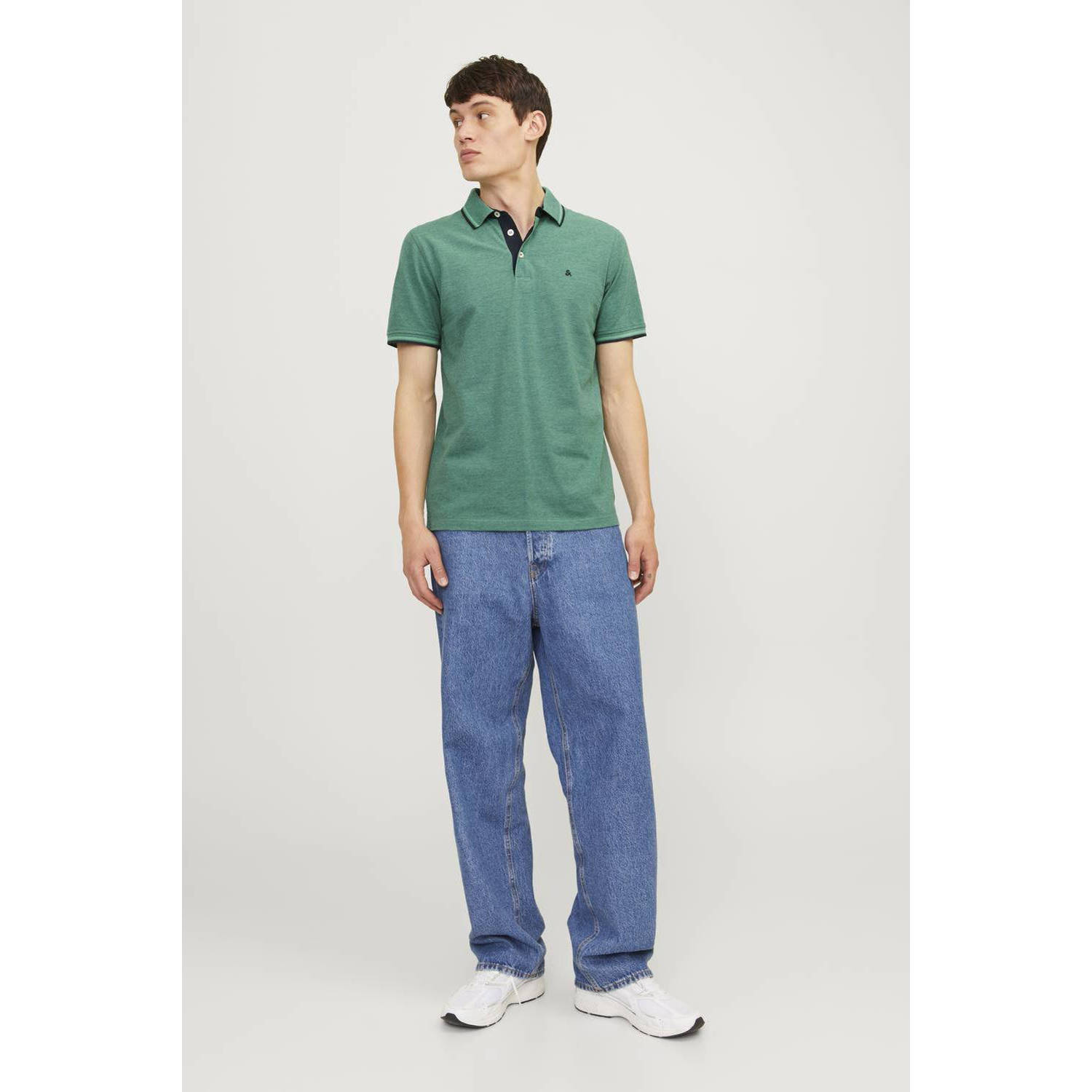 JACK & JONES ESSENTIALS slim fit polo JJEPAULOS met logo