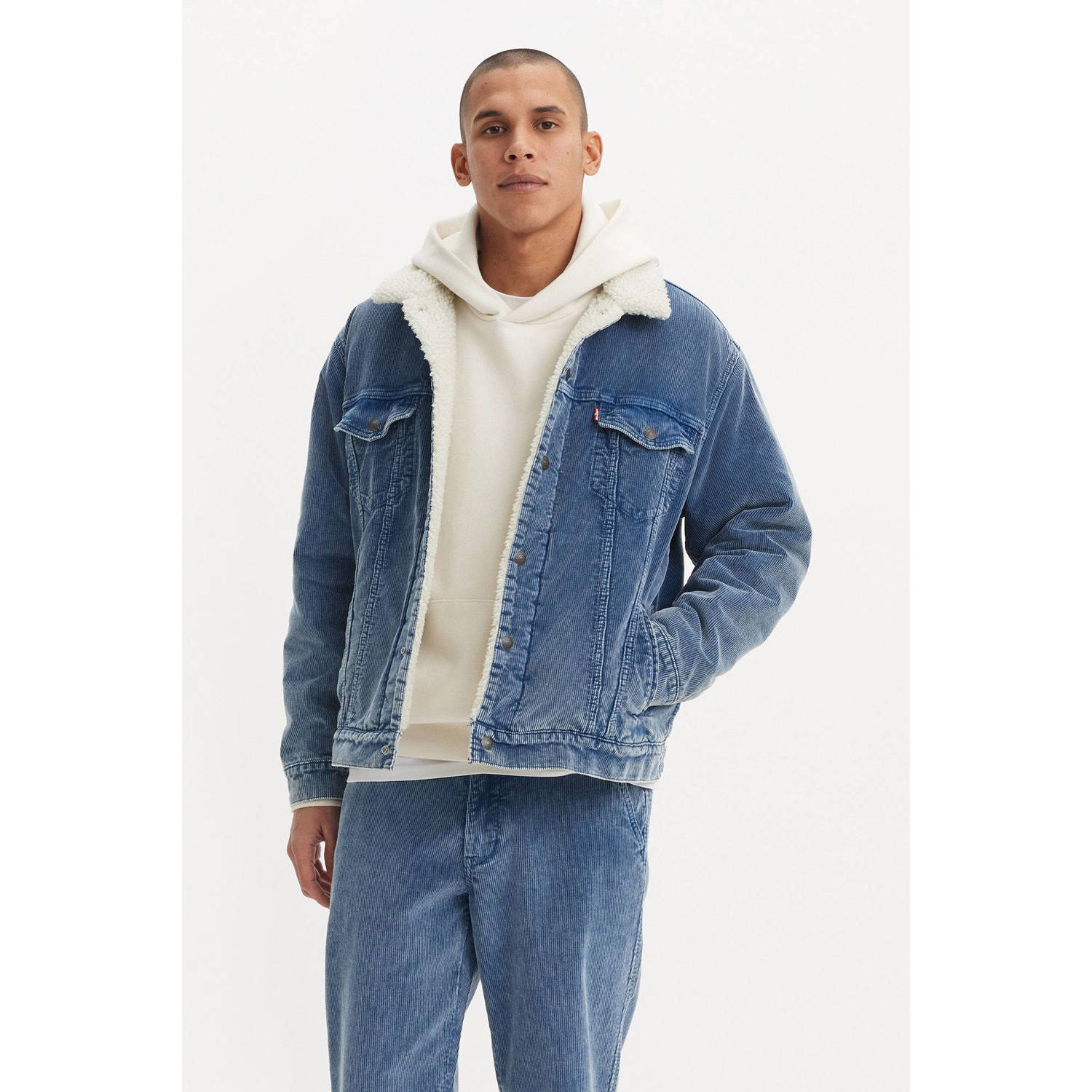 Levi's Relaxed fit sherpa jacket met kentkraag