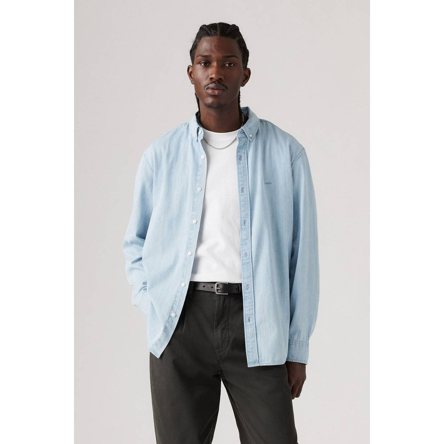 Levi's regular fit overhemd AUTHENTIC lichtblauw