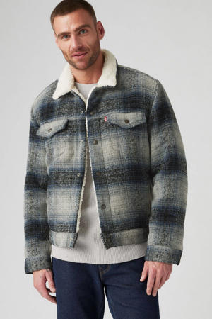 geruite jas PLAID TYPE3 SHERPA TRUCK grijs