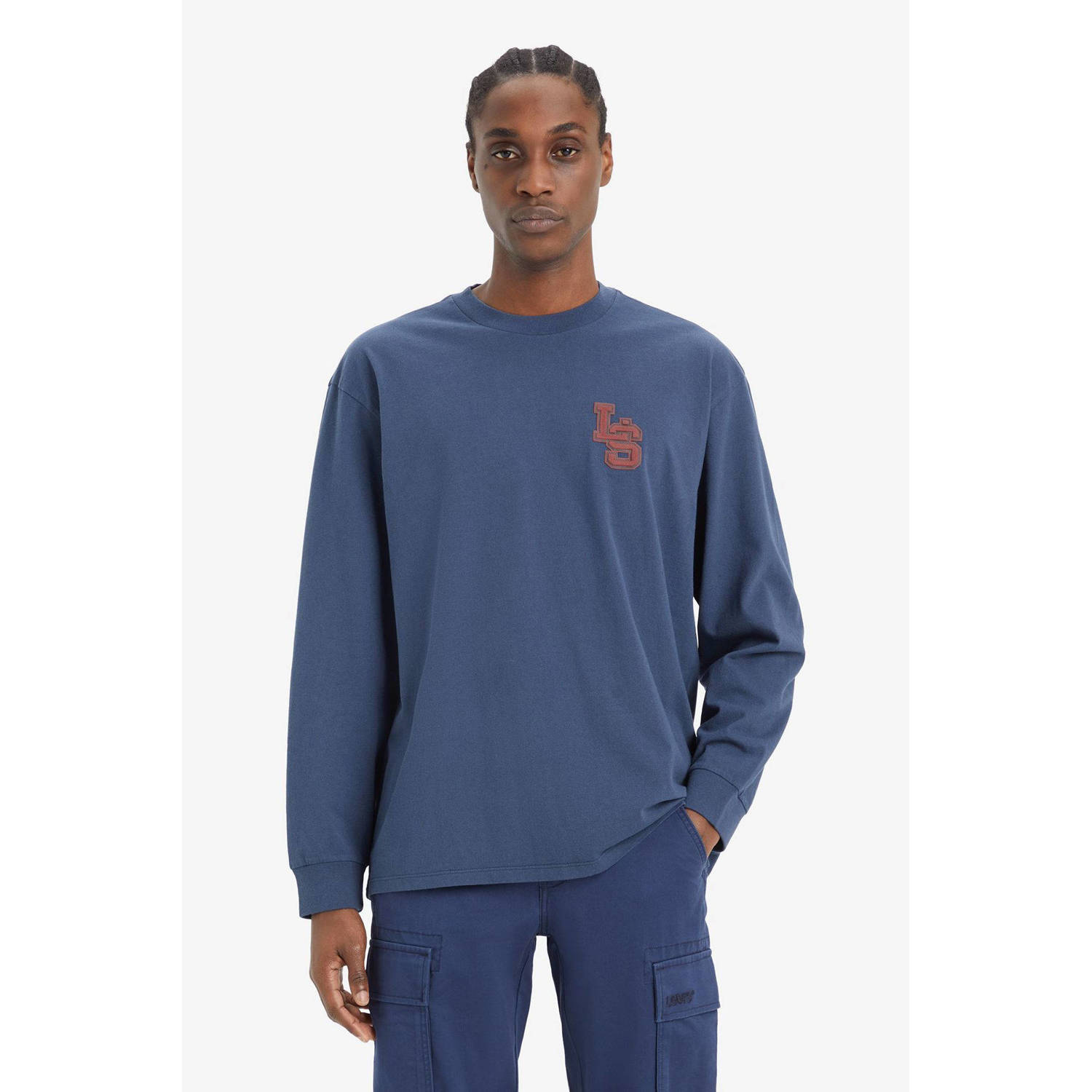 Levi's longsleeve LS CLASSIC blauw