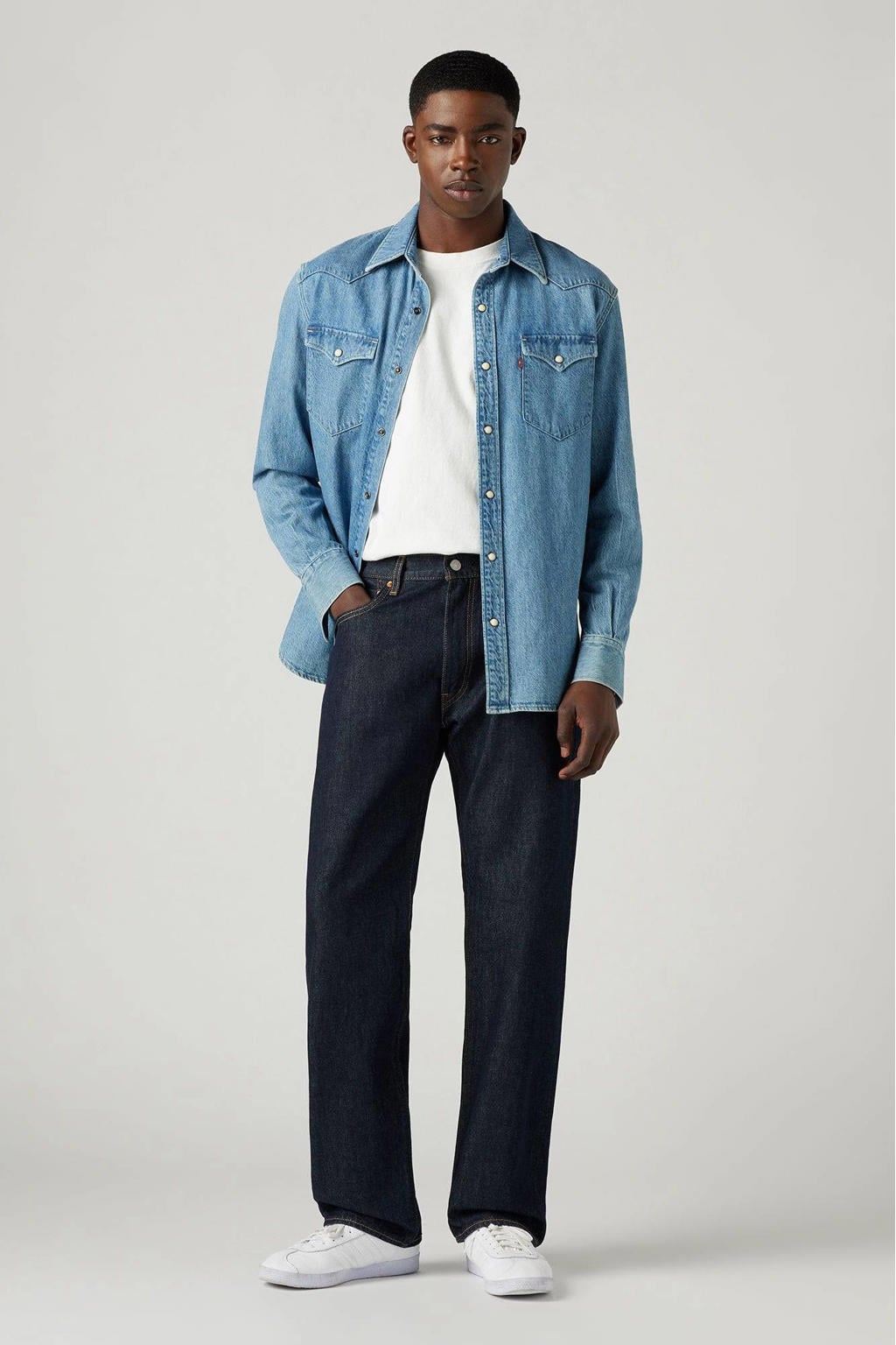 Levi's 555 relaxed straight leg jeans welcome to the game