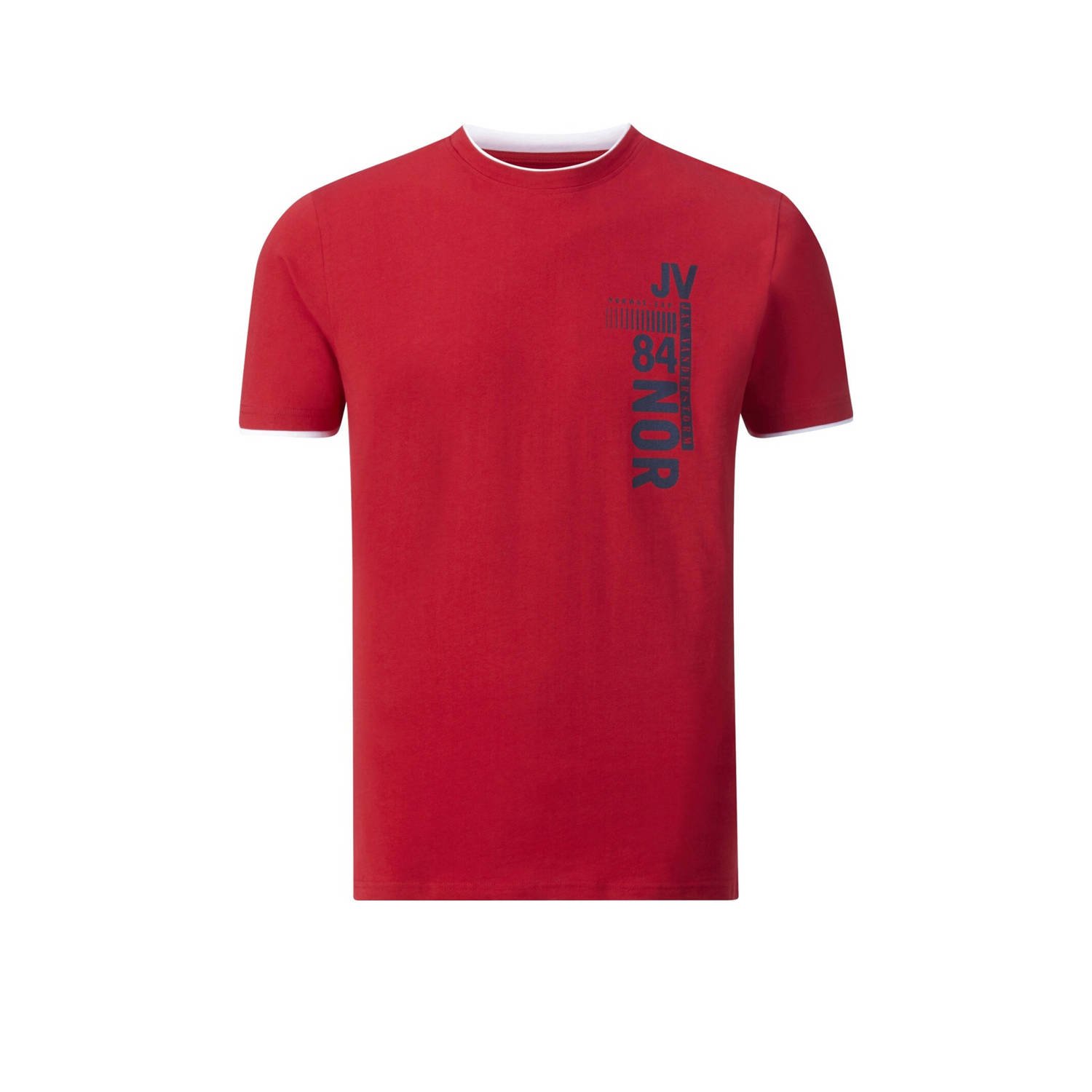 Jan Vanderstorm T-shirt FLEMMING Plus Size met printopdruk rood