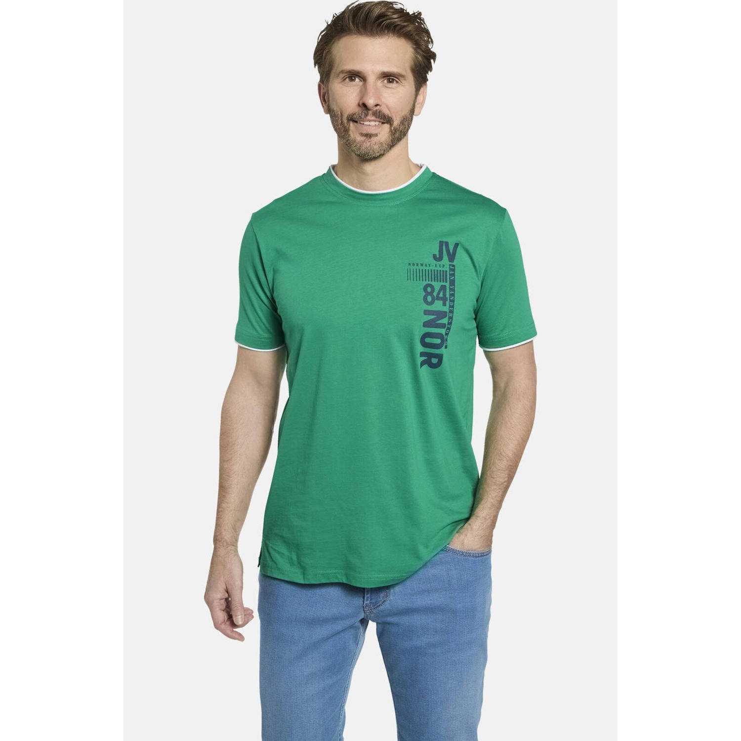 Jan Vanderstorm T-shirt FLEMMING Plus Size groen