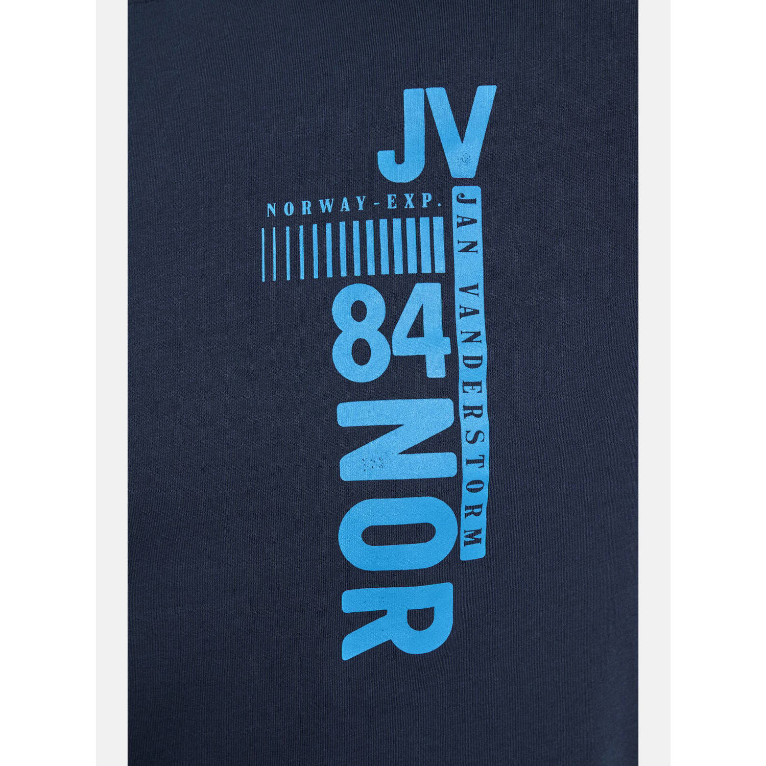 Jan Vanderstorm T-shirt FLEMMING Plus Size met printopdruk donkerblauw
