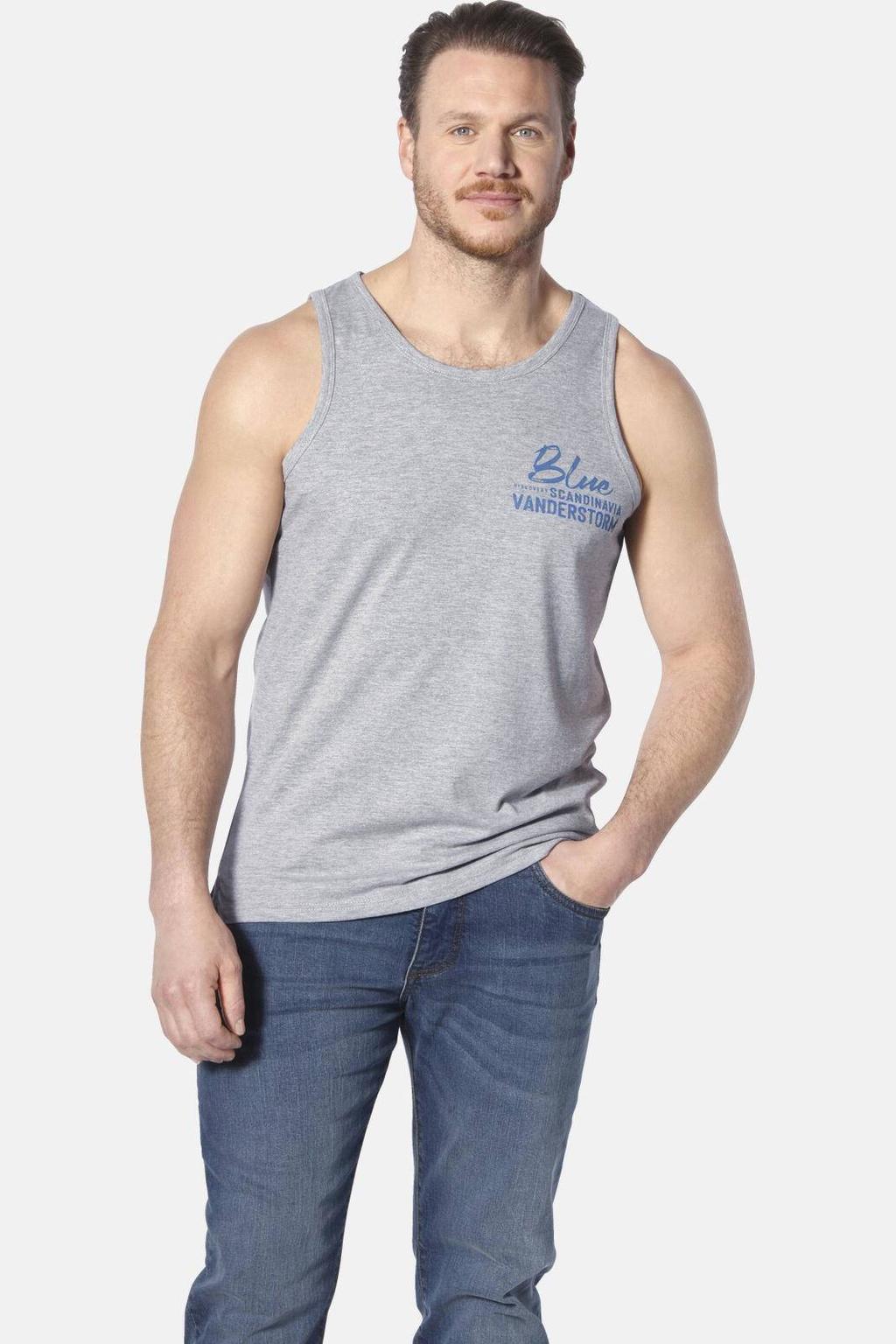Jan Vanderstorm T-shirt FELTON Plus Size met printopdruk grijs