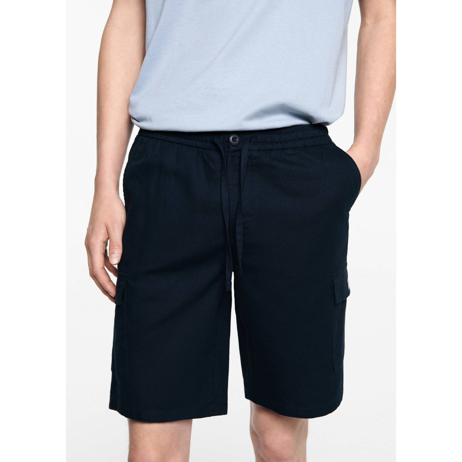Mango Kids cargo short donkerblauw