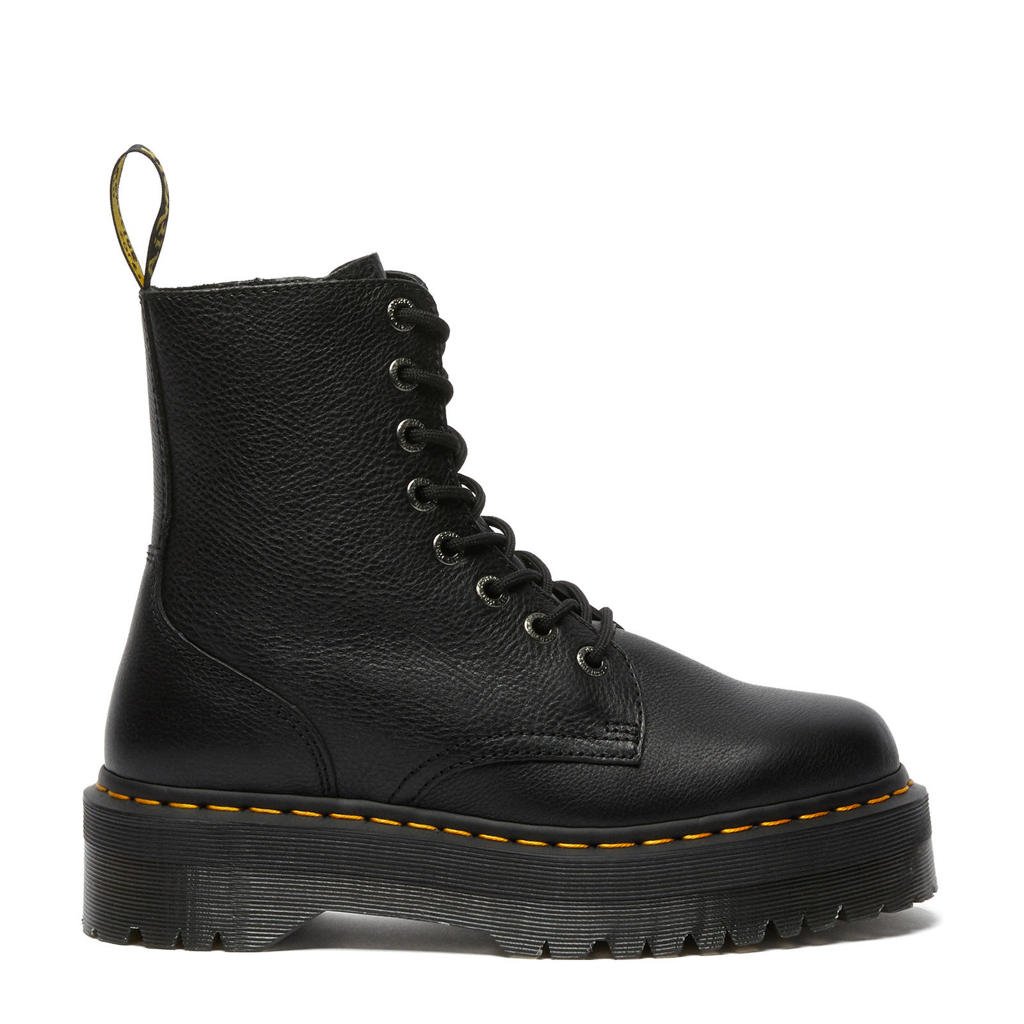 Zwarte dames Dr. Martens Jadon III leren veterboots met rits- en vetersluiting