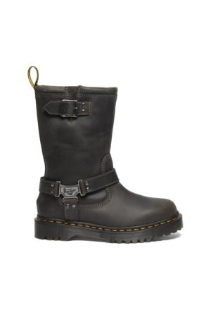 Anistone Hi leren bikerboots grijs