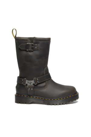 Anistone Hi leren bikerboots grijs
