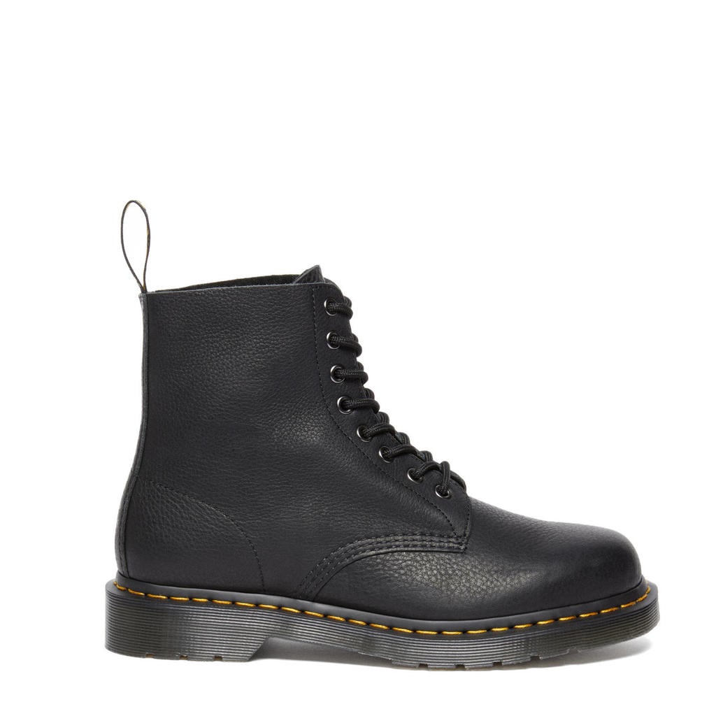 Zwarte heren Dr. Martens leren veterboots met effen
