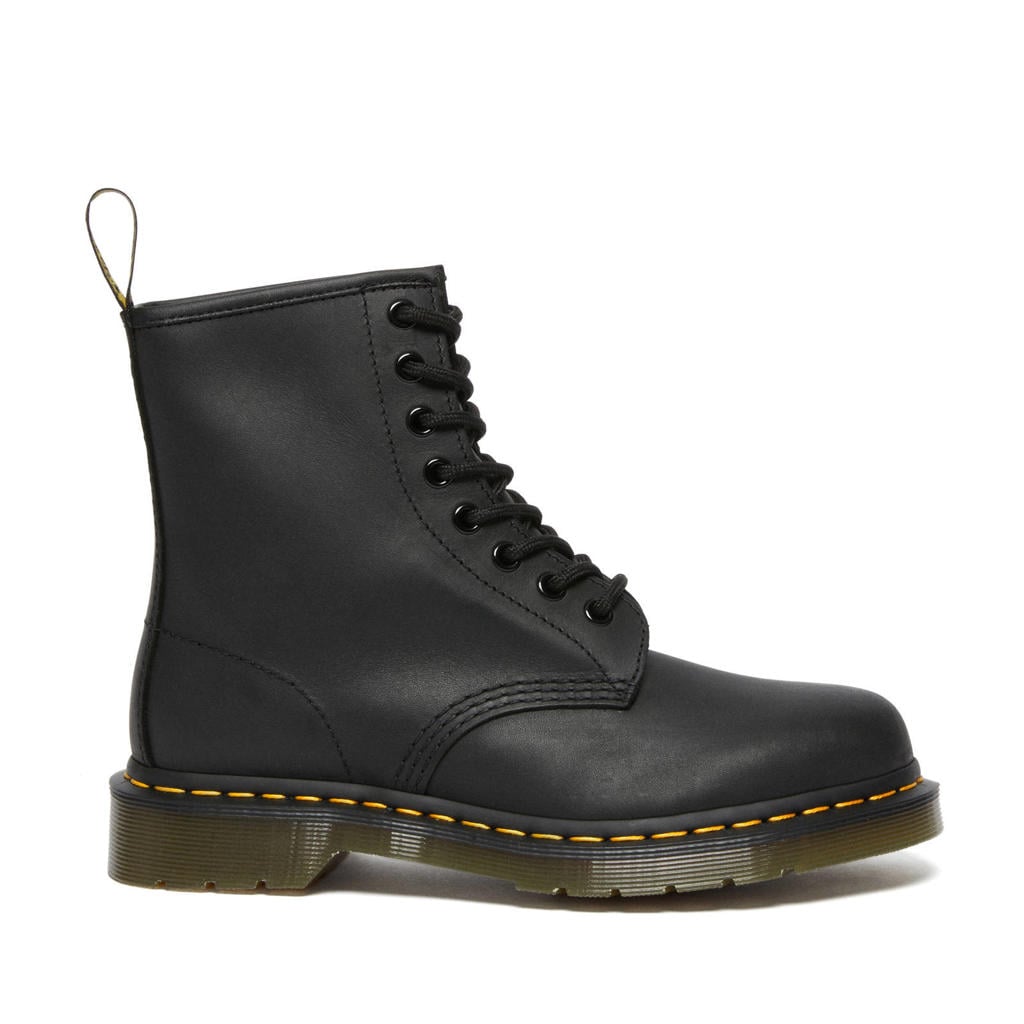 Zwart en legergroene dames Dr. Martens 1460 leren veterboots black greasy