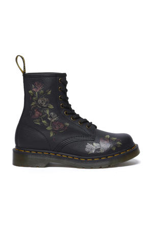 leren veterboots zwart