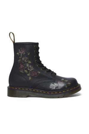 leren veterboots zwart