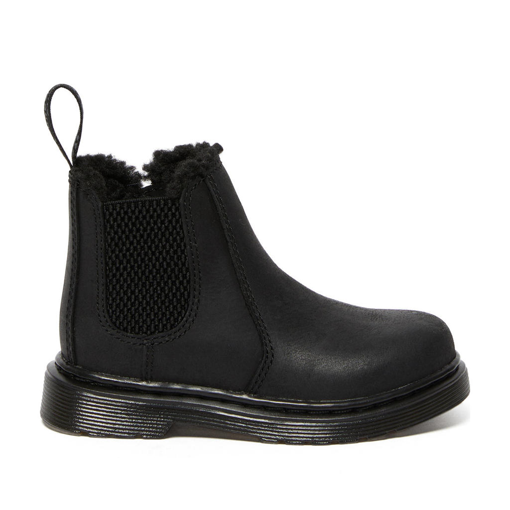 Zwarte jongens en meisjes Dr. Martens Leonore Mono leren enkelboots kleuter met ritssluiting