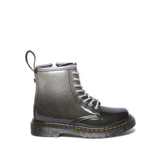 1460 Glitter T Peuter lak veterboots zwart/zilver