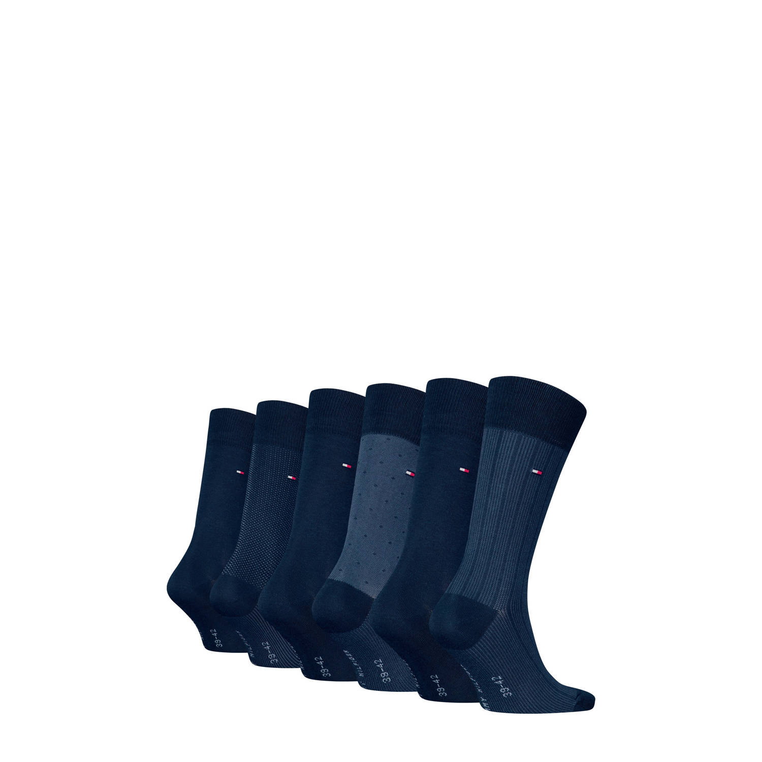 Tommy Hilfiger giftbox sokken set van 6 blauw