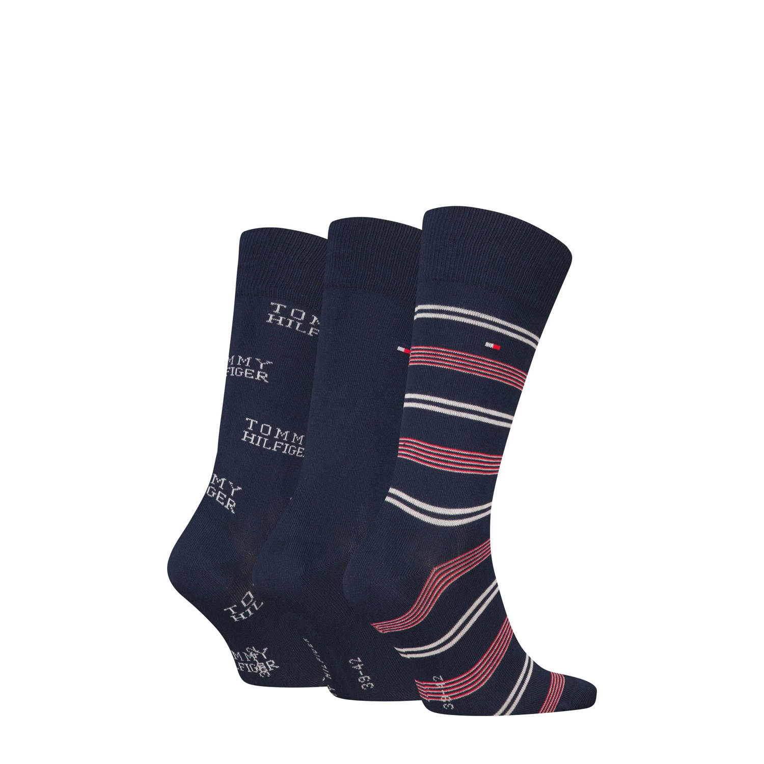 Tommy Hilfiger giftbox sokken set van 3 donkerblauw