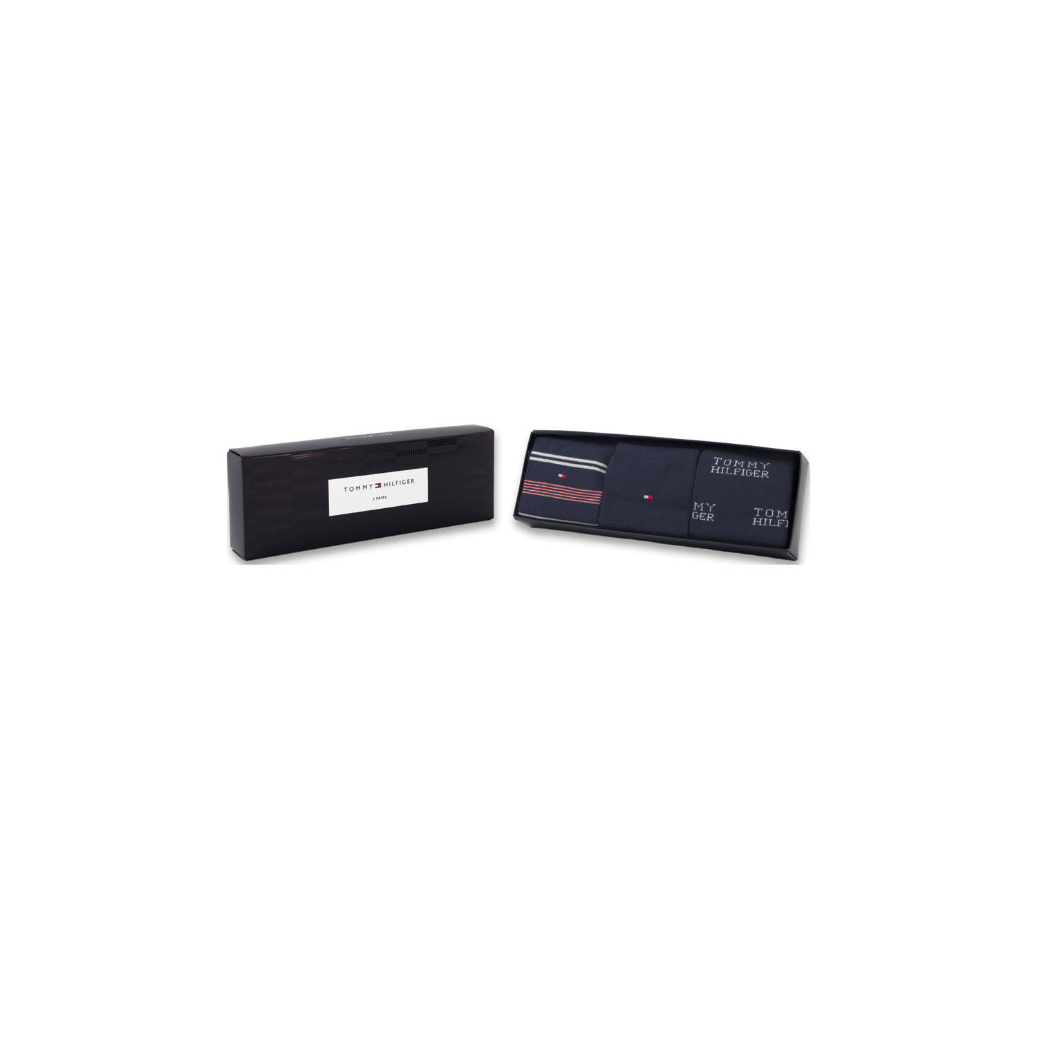 Tommy Hilfiger giftbox sokken set van 3 donkerblauw