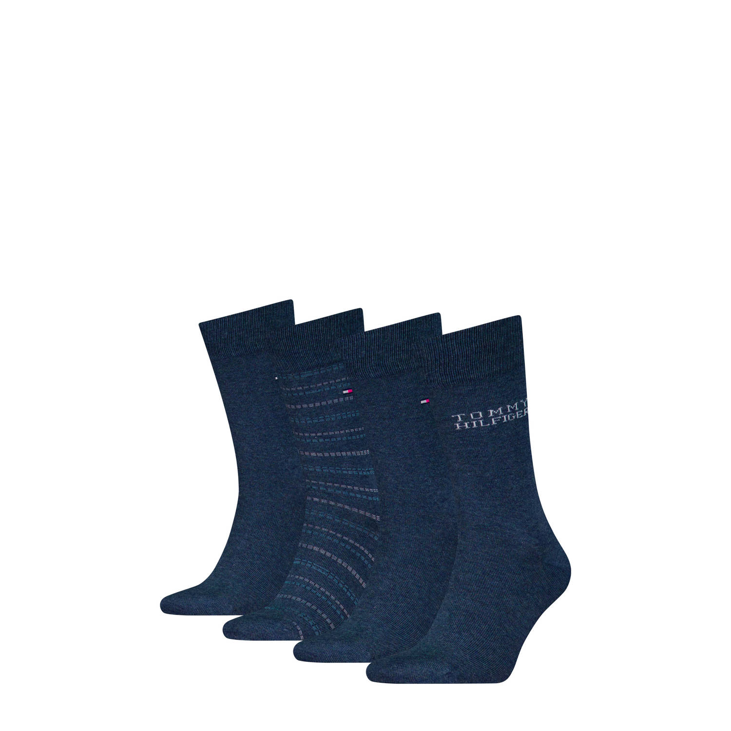 Tommy Hilfiger giftbox sokken set van 4 blauw