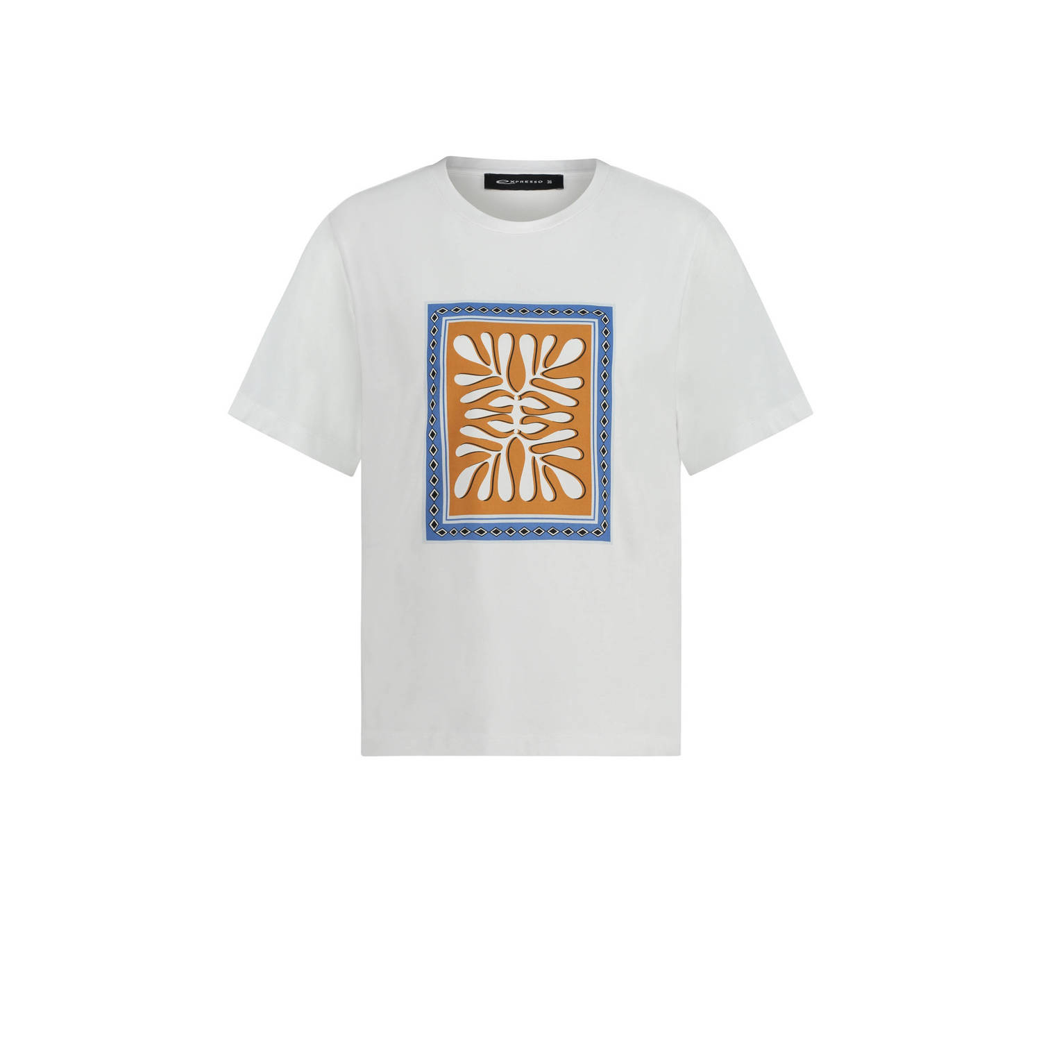 Expresso geweven T-shirt met grafische print wit